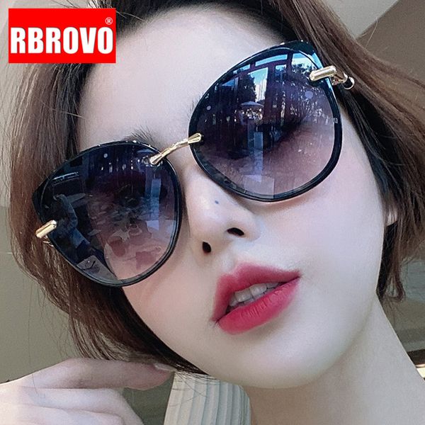 

rbrovo cat eye retro sunglasses women classic vintage sunglasses women brand designer glasses for luxury, White;black
