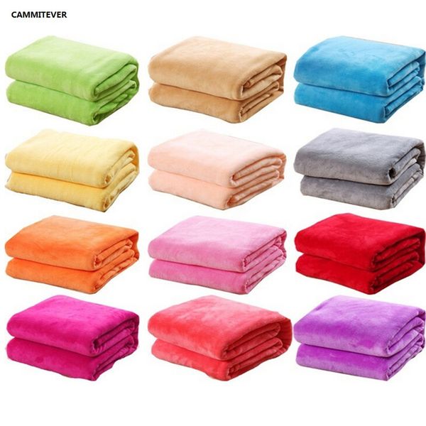 

cammitever blanket 100*70cm fleece blankets for bed throw blanket machine washable home textile solid blankets for home
