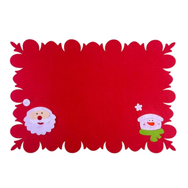 

christmas holiday embroidered placemats, 18.11x12.20inch - snowmen/santa claus/tree