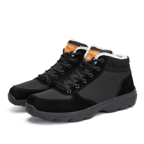 

Winter Snow Boots Men Shoes Warm Flock Leahther Ankle Boots Women Fashion Short Plush Boots Boy Outdoor Sneaker Booties Botas