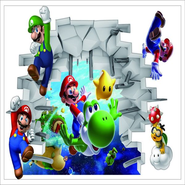 3d Wall Stickers Home Wall Decor Super Mario Sticker For Kids Room Bedroom Decoration Diy Poster Mural Wallpaper Wall Decals Wall Decal Cheap Wall
