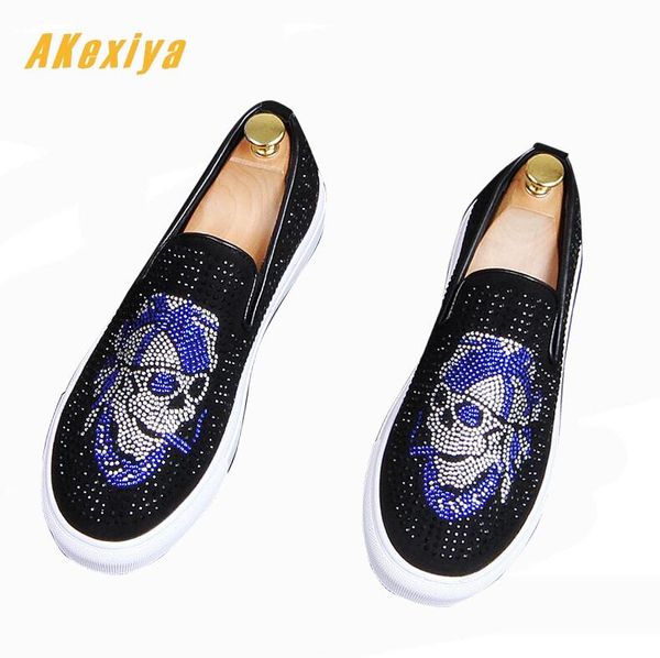

men streets fashion rhinestone pirates causal flats platform shoes loafers moccasins male designer shoe sapato social masculino, Black