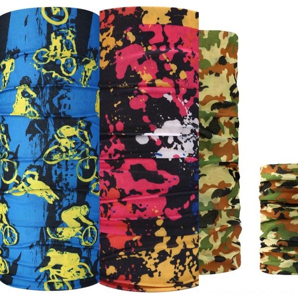 

8emoq stock 3d sport neck skull bicycle fishing scarf mask shield face bicycle headband bandana headwear ring scarf bandanas balaclava, Black