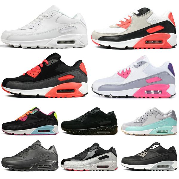 

2020 men women surface breathable running shoes triple black white pink yellow bred mens cushion sports sneakers size 36-45