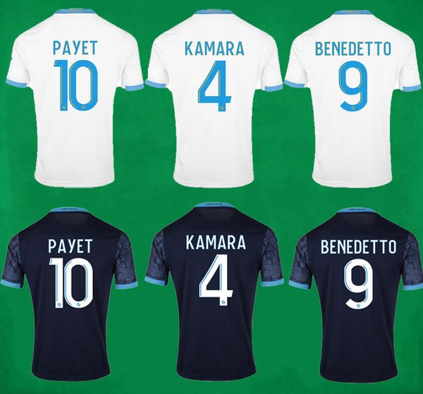 

20 21 marseille soccer jersey maillot om 2020 2021 olympique de marseille payet kamara benedetto football shirt men + kids kit sets, Black;yellow
