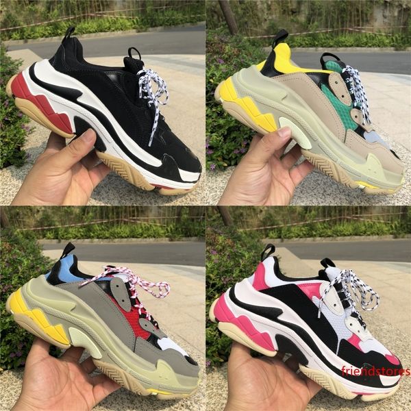 

2019 reissue triple s 17fw paris luxury designer shoes mens womens grey red blue runner flat shoes fashion sport sneaker 5-11