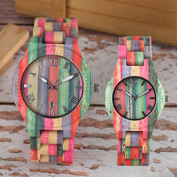 

material luxury couple watches fashion colorful men and women couple bamboo wood quartz analog watch gift, Slivery;brown