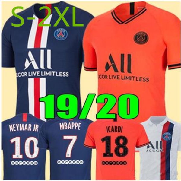 

19 20 psg maillots de foot mbappe soccer jersey cavani verratti thailand 2019 paris football shirt silva camiseta de futbol size s-2xl, Black;yellow