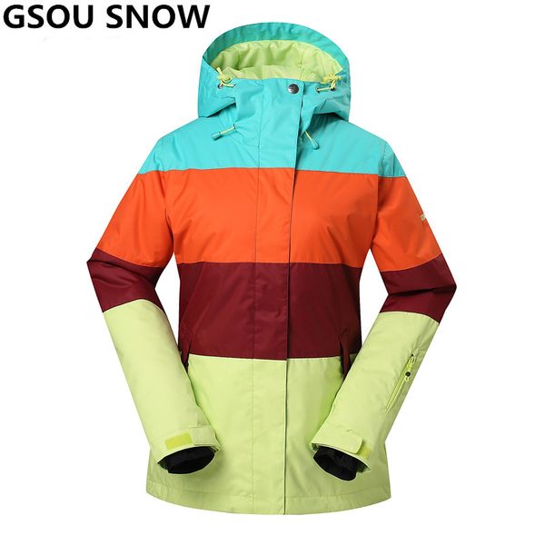 

gsou snow -30 degree skiing jacket women outdoor ski jacket waterproof 10k professional skiing and snowboarding snowboard