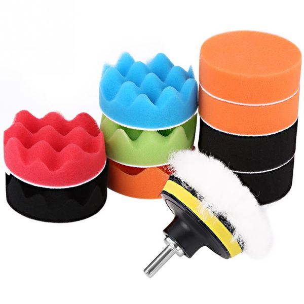 

12pcs 3 inch car polishing pads sponge buffing polishing pad kit for car polisher with drill adapter buffing accessories