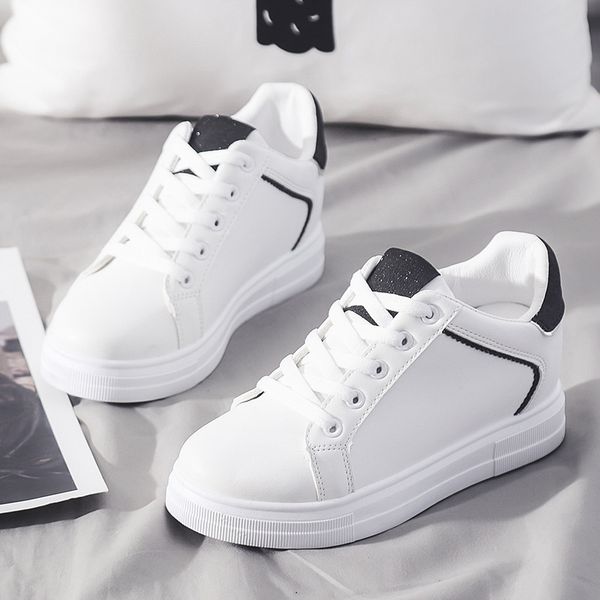 

2020 spring korean version increased white sneakers female leather student board shoes female wild casual running shoes zp-19
