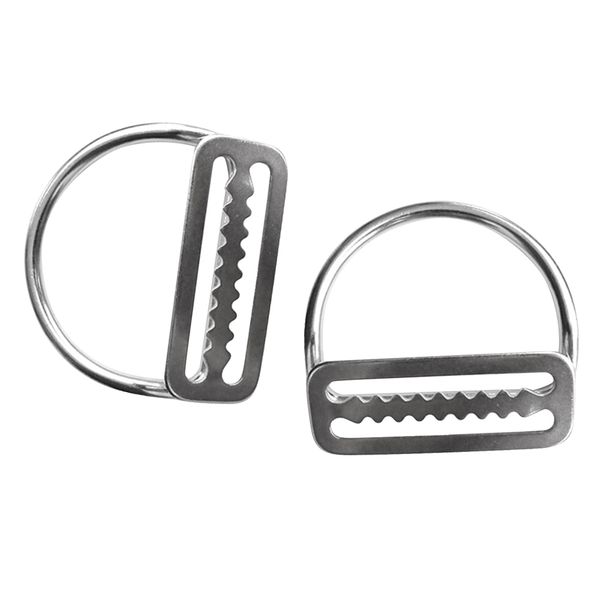 

2 pieces / set scuba dive 316 stainless steel keeper clip & bent d ring for 5cm/2