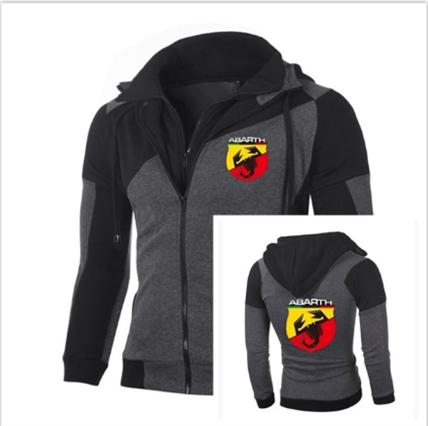 

for karl abarth logo sweatshirt men casual jacket double zipper cotton hoodie coat jacket men sports wear outerwear p6