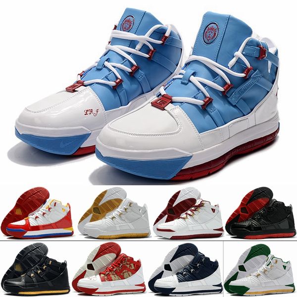 

2019 zoom 3 qs svsm home ctk superbron blue white red mvp basketball shoes 3s metallic man sports air sneakers zapatillas de baloncesto