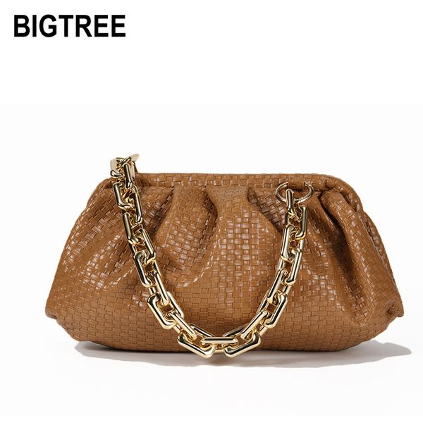 

2020 new shoulder bag gold thick chain handle bags pu leather handbags women luxury bag fashion for women