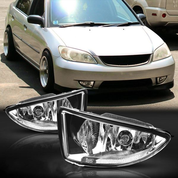 

car oem style directly replacement fog lamp lights w/bulb+switch+wire+bezel/1set for 2004-2005 honda civic