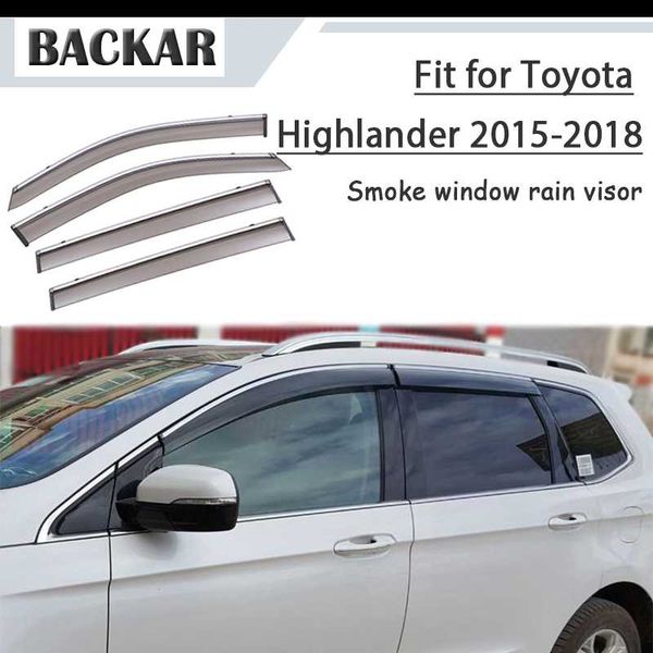 

backar auto car windows rain wind sun shield deflector visor trim for toyota highlander xu50 2015 2016 2017 2018 accessories