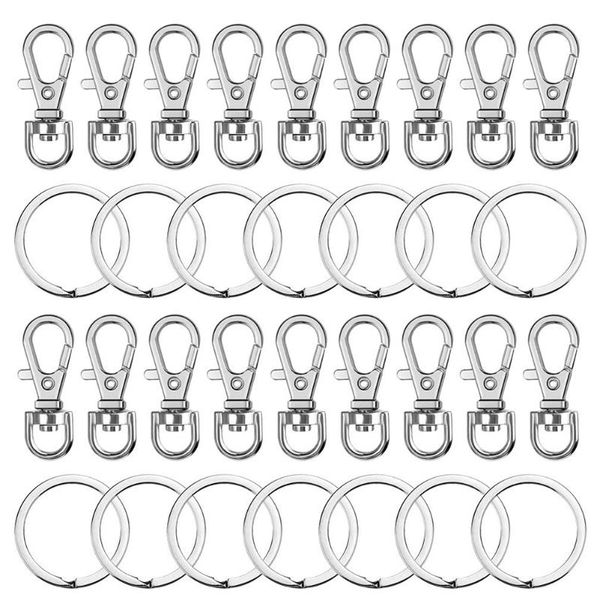 

30pcs/set metal lobster trigger swivel clasp hooks clip buckle jewellery making arts crafts key ring keychain