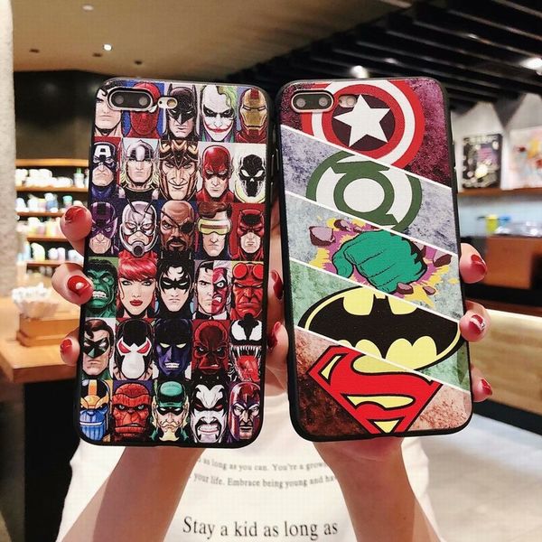 

Superman Hero Soft Silicone Phone Case Cover For 6 7 8 Plus Captain America Iron Man Batman For iphone XR Xs Max Cases