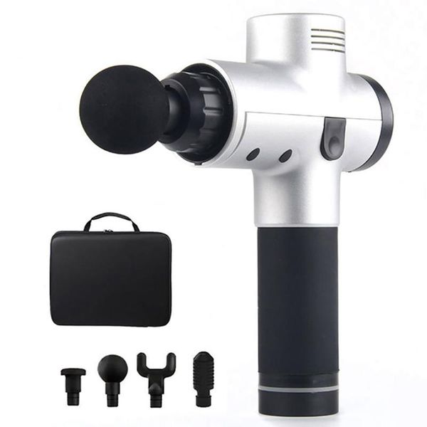 

muscle massage gun sport therapy massager body relaxation pain relief slimming shaping massager 4 heads with handbag