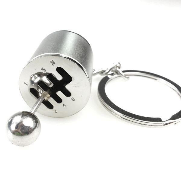 

key chain ring fob keyring creative car 6 speed gearbox gear shift racing tuning model keychain fo sale, Silver