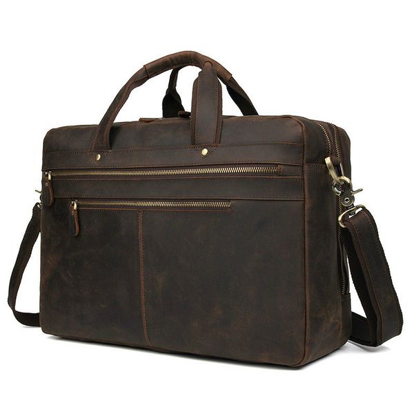 

grade office handbag male 769 men's vintage real crazy horse leather briefcase messenger shoulder portfolio lapbag case