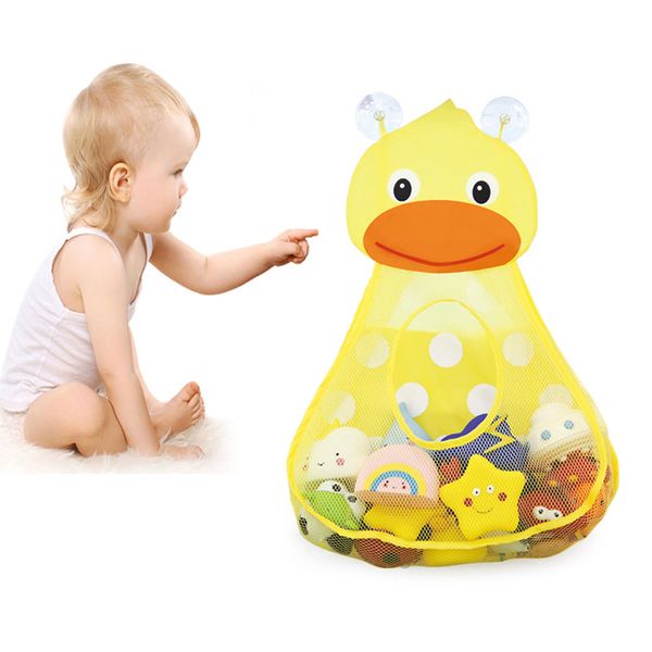 

baby shower bath toys little duck bathtub baby toys storage mesh with strong suction cups kids toys bag net bathroom organizer