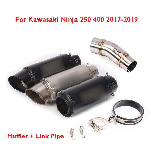 

motorcycle for ninja 250 ninja 400 2017-2020 exhaust pipe tip escape middle mid connection link tube