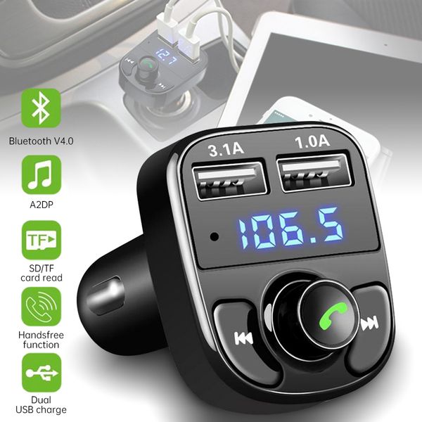 

bluetooth fm transmitter for car with dual 3.1a usb charging ports hands-car charger radio receiver mp3 player