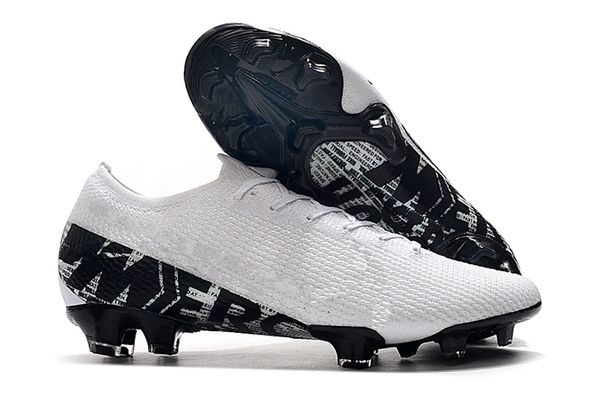 

2020 electroplating white black knitted technology waterproof steel nail leather outdoor shoes vapor 13 elite fg 39-45