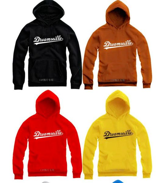 

new sale dreamville j cole logo printed pulloverdv size hoodie sweatshirt with hood 8 color sellers, Black