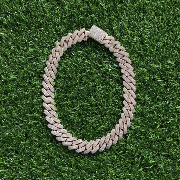 

19mm miami's latest box-button cuban chain heavy-iced zircon, Silver