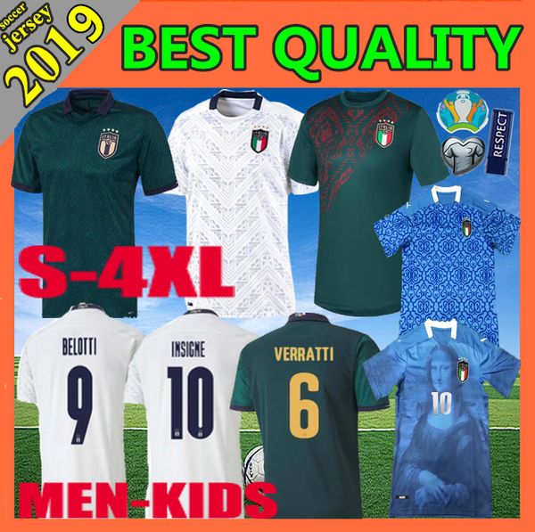 

man + kids 2019 new italy soccer jersey european cup 19 20 dark green chiellini el shaarawy bonucci insigne bernardeschi football shirts, Black;yellow