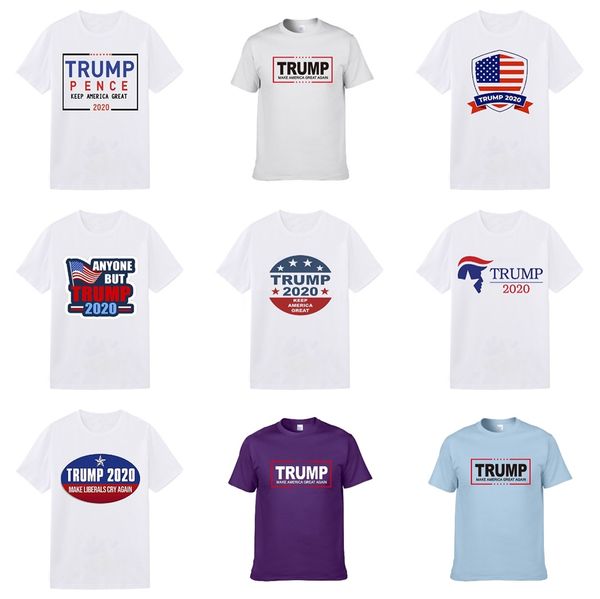 

wholesale italy designer trump t shirts for mens womens short sleeves male cotton hirts homens embroidery casual t shirt breathable teem, White;black