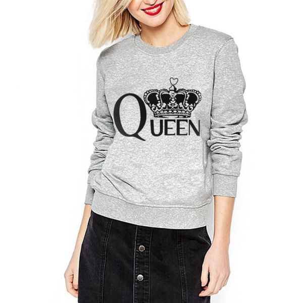 

women sweatshirt hoodies fashion queen printed tracksuits long autumn winter tracksuit casual tees, Black