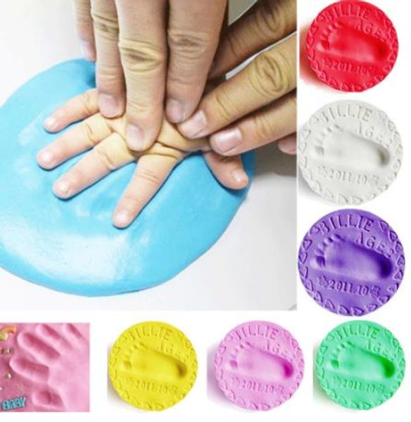 

baby footprint ультра легкий стерео уход за ребенком сушка на воздухе мягкая глина детские руки ноги отпечаток комплект литья diy игрушки ла