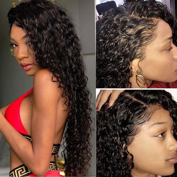 Brazilian Deep Wave Lace Front Wigs For Black Women Glueless Pre Plucked With Baby Hair Deep Weave Lace Front Wig Virgin Human Hair April Full Lace