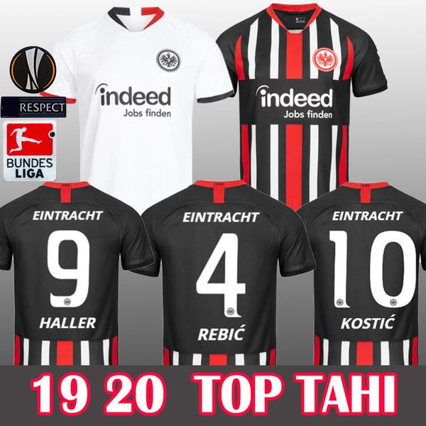 

19 20 eintracht frankfurt soccer jersey 2019 2020 frankfurt fuÃballtrik fernandes de guzman jovic away white haller kostic football uniform, Black;yellow