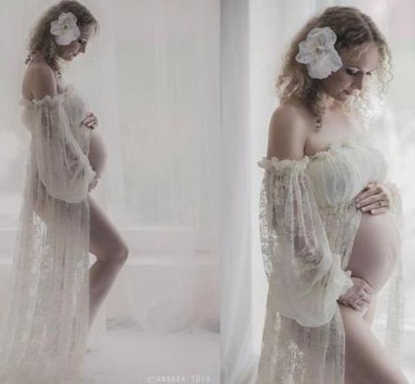

lace pregnant dresses for p shoot pregnant dress maxi gown women wedding dress p shoot pgraphy props clothing, White