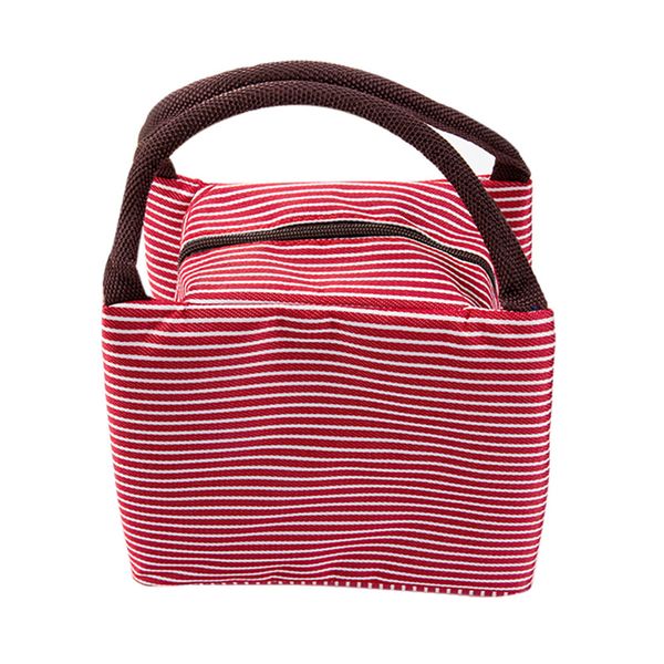 

functional pattern lunch bags cooler insulation package portable waterproof canvas lunch bags with rice, Blue;pink