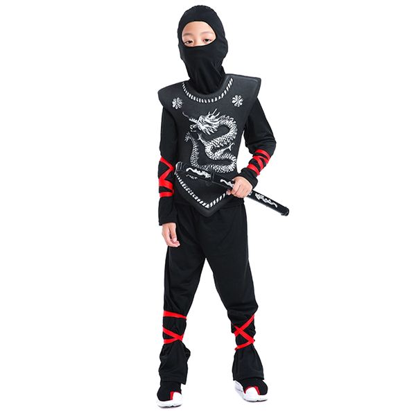 

halloween performance children's day performance costume dragon warrior costume ninja martial arts costume black man funy, Blue