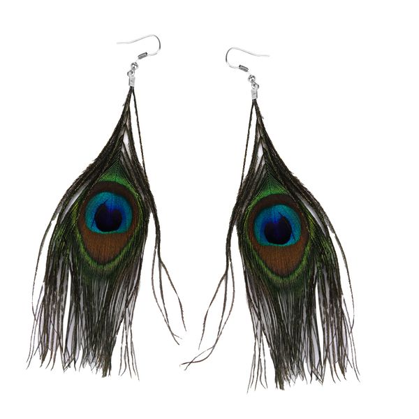 

pressure closure earrings peacock accessories, Golden