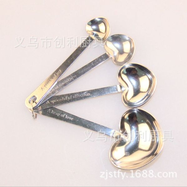 

new product 4pc suit stainless steel amount dose to flavor spoon baking tool -- the card