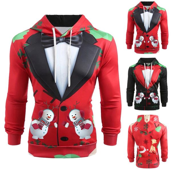 

ugly christmas man xmas sweatshirts 3d printed santa leisure long sleeve hoodie festival hoody print pullover suÃ©ter masculino#3, Black