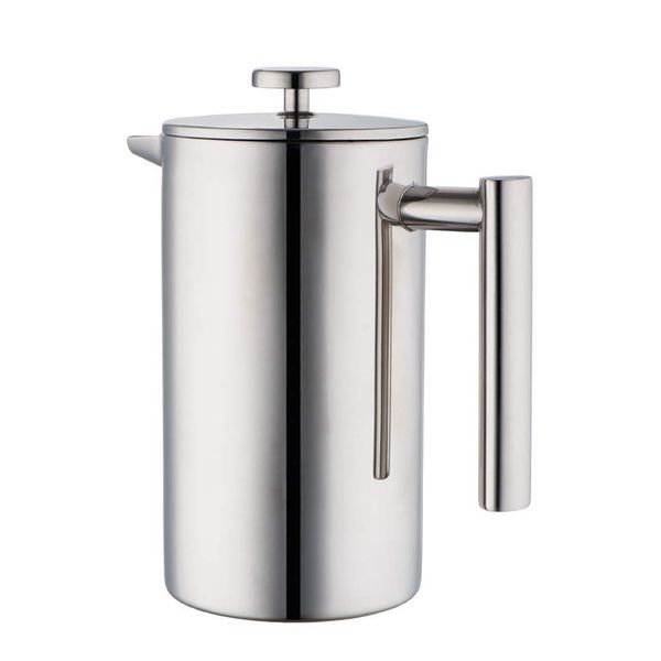 

stainless steel french press coffee maker | double walled insulated coffee & brewer pot & maker | keeps brewed or