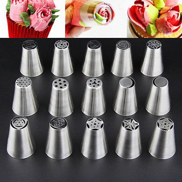 

17pc russian tulip flower icing piping nozzles cake decoration tips baking tools
