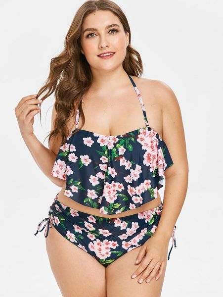 

wipalo плюс размер цветочные галстук обратно холтер женские наборы 2 шт. лето boho печати camis высокой талией шорты сексуальный пляж костюм, White