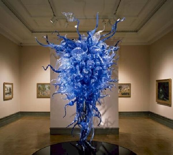 

popular blue glass pendant lamps modern crystal chandelier led saving light source home l art decorative murano glass art chandelier
