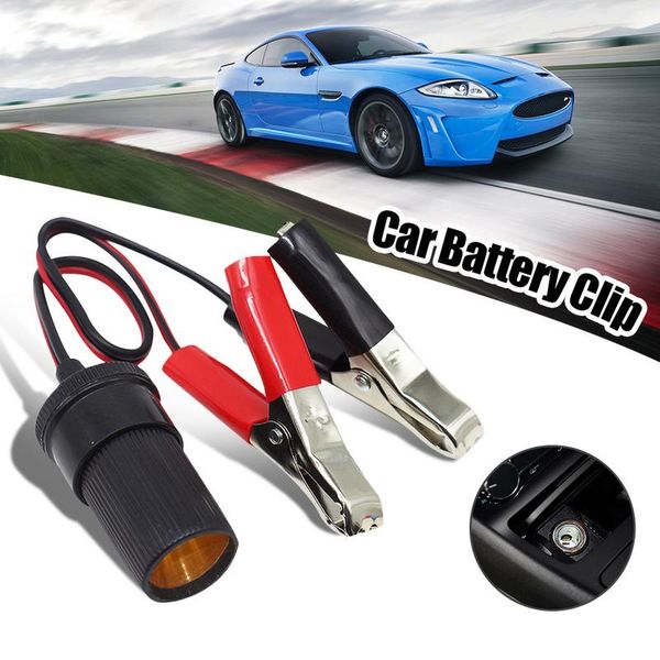 

car battery terminal clip-on cigarette lighter clamp socket adapter plug to car boat usb charger 12v volt power