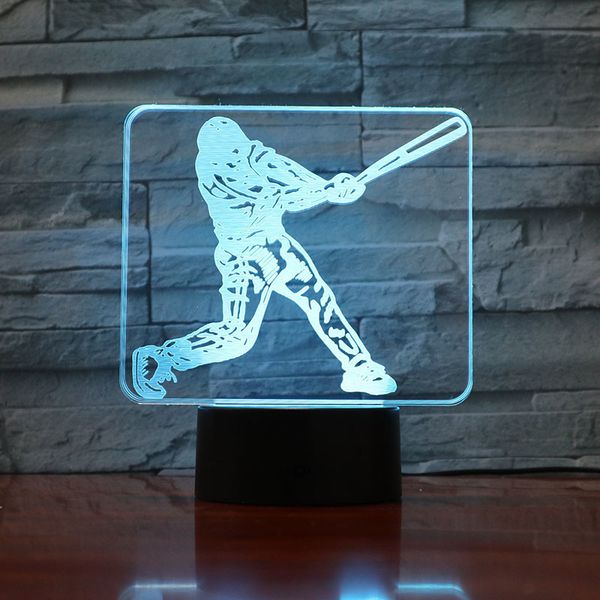 

3d led night light usb baseball player action figure gece lambasi children kids gift baby nightlight sports desk lamp bedside